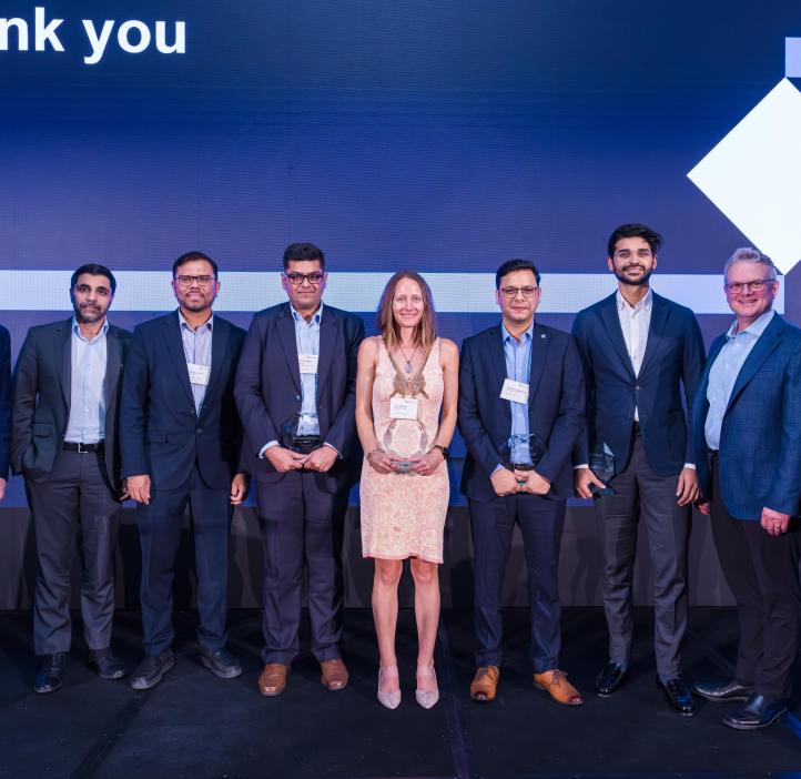 A group of people at a conference.