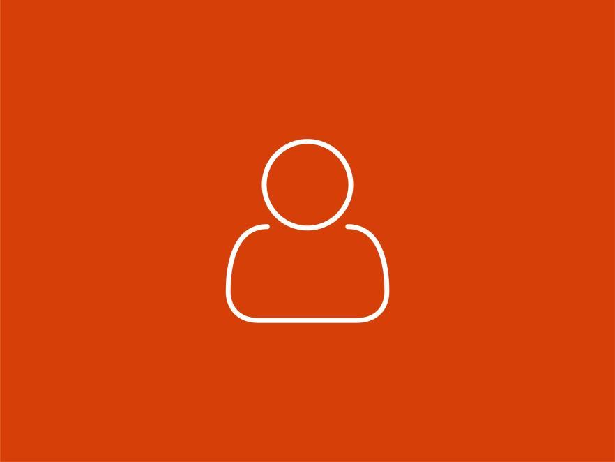 Placeholder image for Modal element. An icon of an avatar over an orange background.